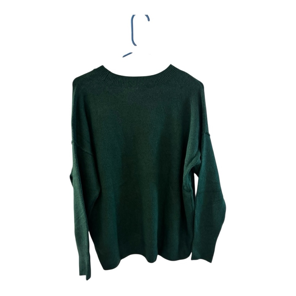 Vince Camuto Forest Green Sweater with Gold Peace Motif - Picture 2 of 8